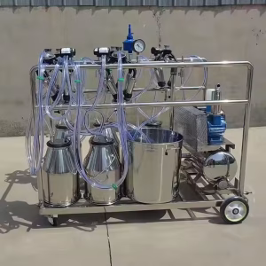 Wholesale Vacuum Pump Double Tank Milking Machine/ Single Tank Stainless Steel Milk Making Machine - Image 2