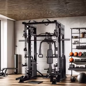 TOPTONS Body Building Multifunctional Power Cage Squat Rack With Weight Lifting Training Gym Smith Machine - Image 3