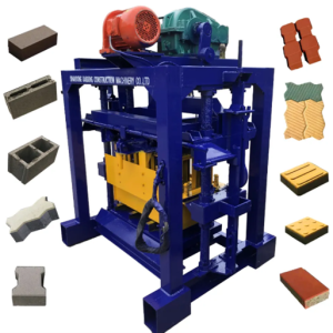 QT4-40 Manual Concrete Block Brick Machine Making Manual Hollow Interlocking Brick Making Machine - Image 1